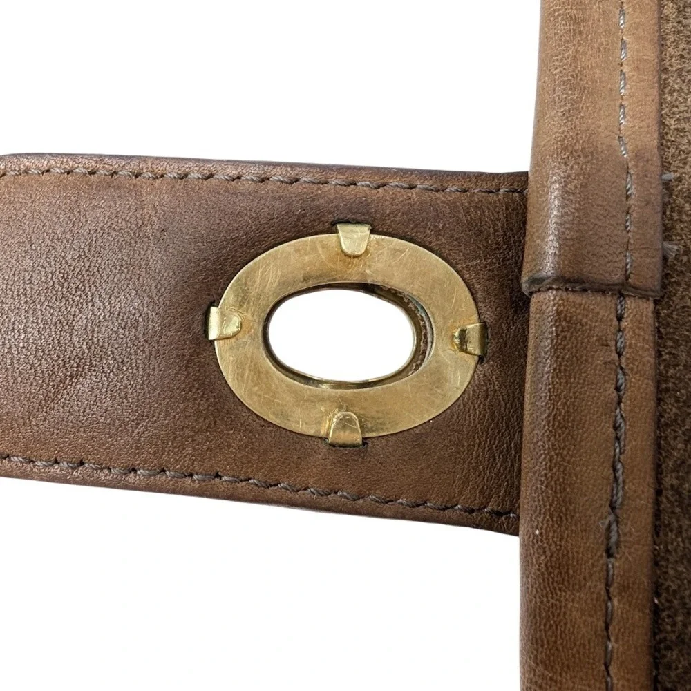 Coach‎ Saddlery Bag 9535 Putty Brown Leather NYC Crossbody Minimal Vintage